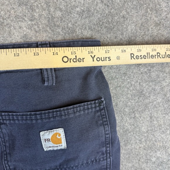Carhartt FR Cargo Pants Mens 33x30 Blue Flame Resistant Canvas CAT 2 Workwear - Picture 7 of 9